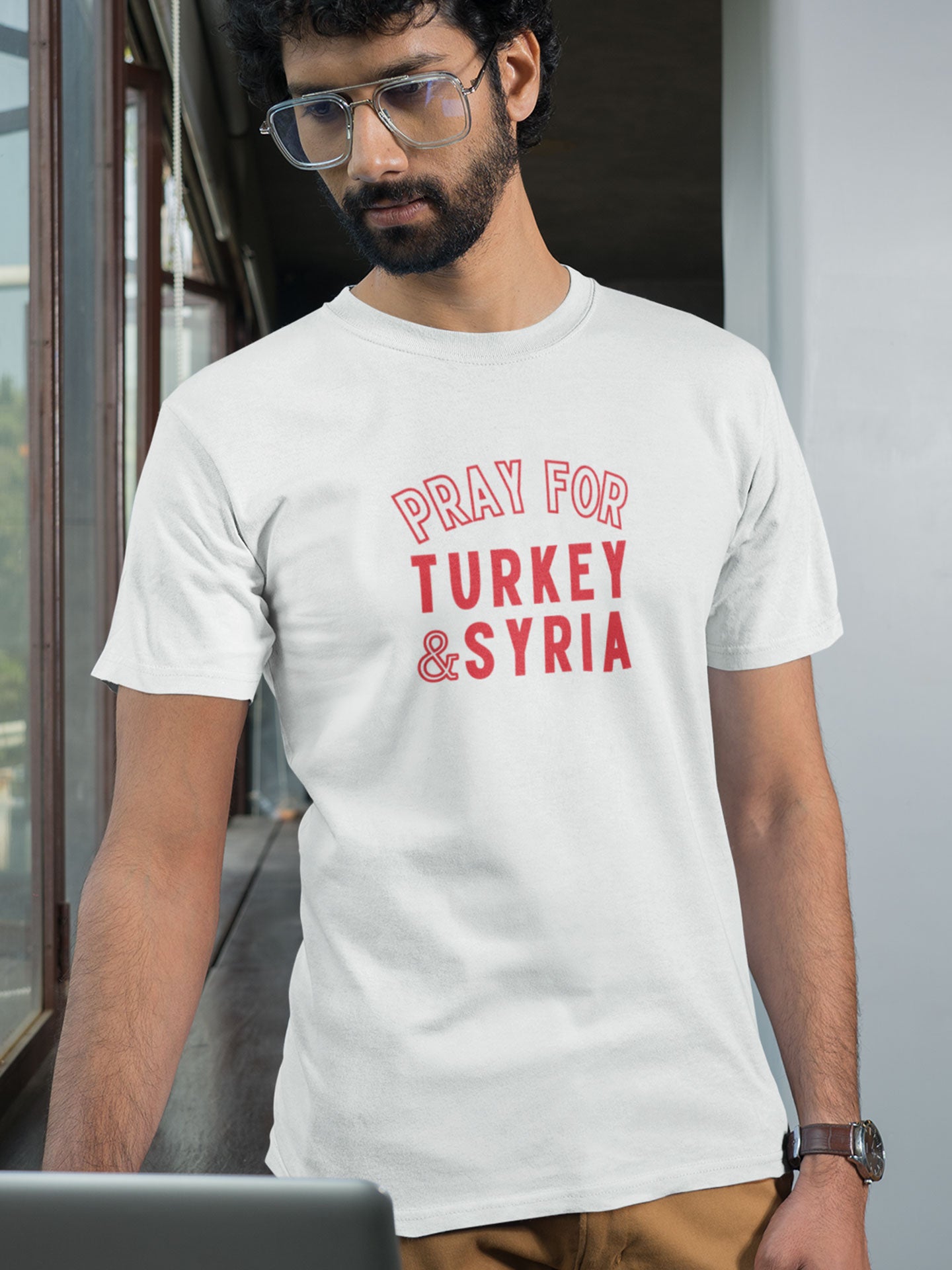 Charity - Pray for Turkey & Syria, Design 1 - Mens T-shirt