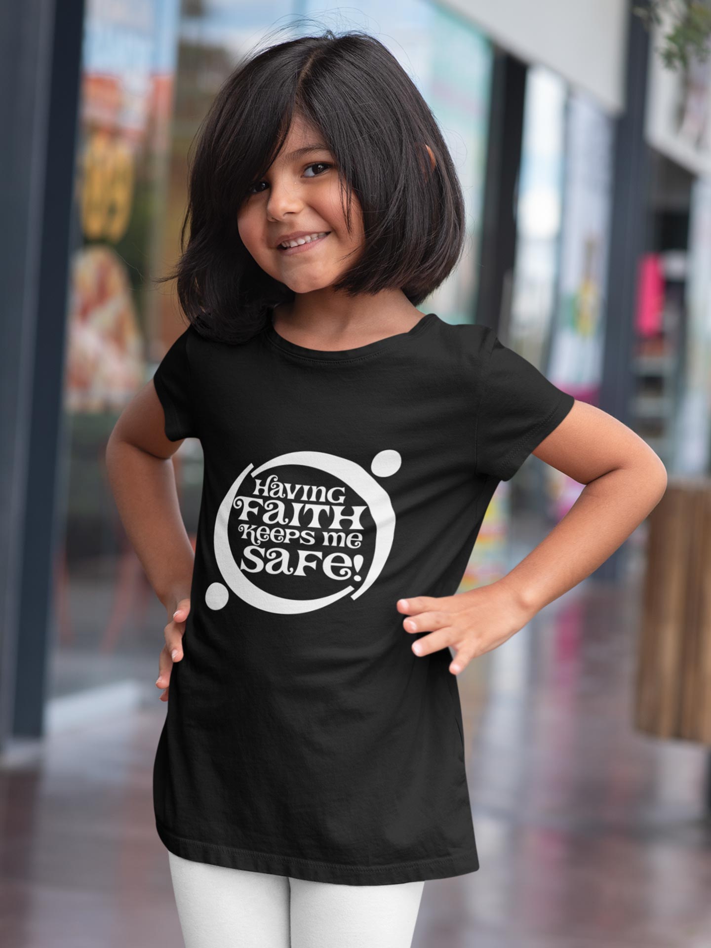 Having Faith Keeps me Safe! - Girls T-Shirt