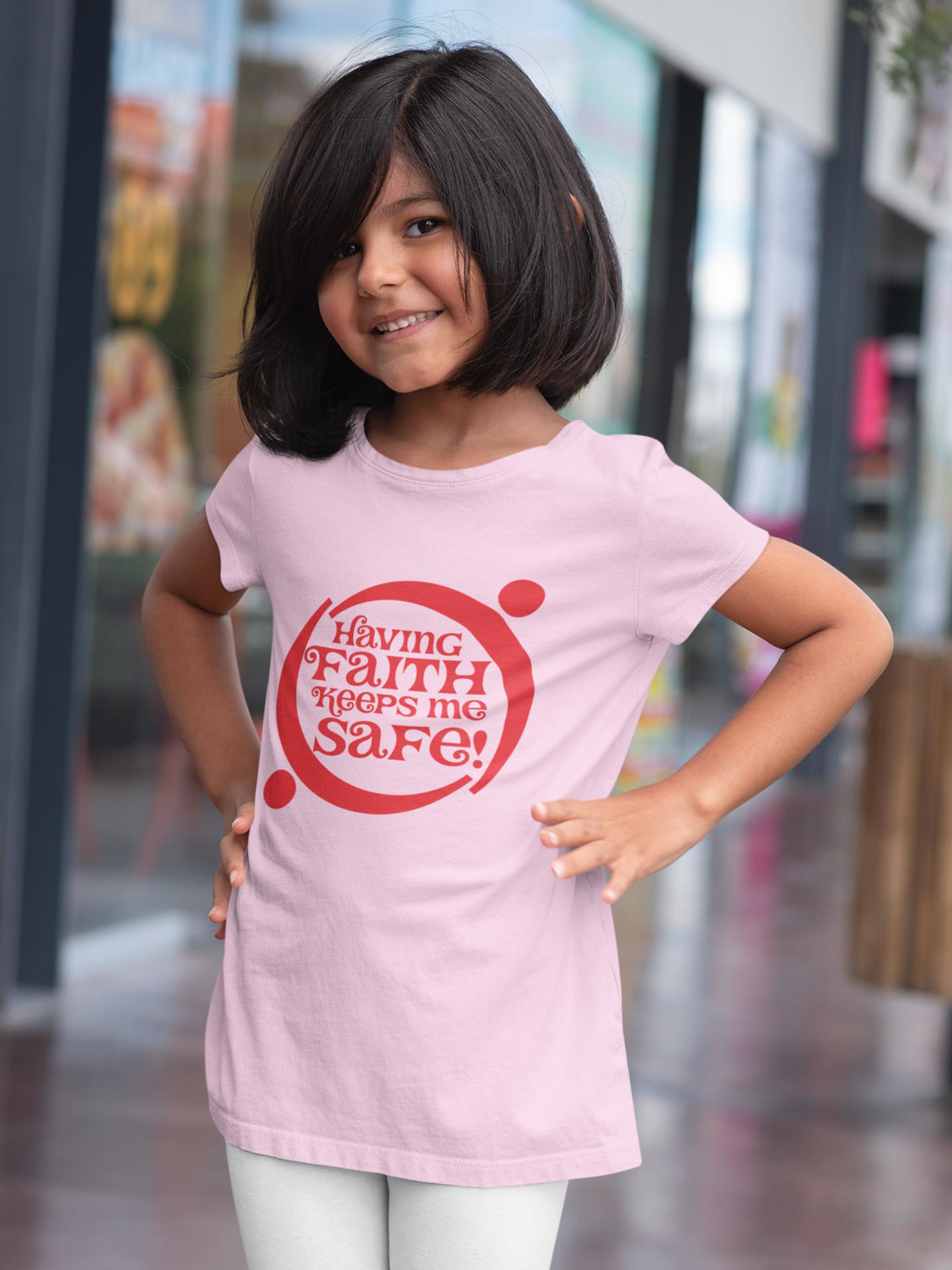 Having Faith Keeps me Safe! - Girls T-Shirt