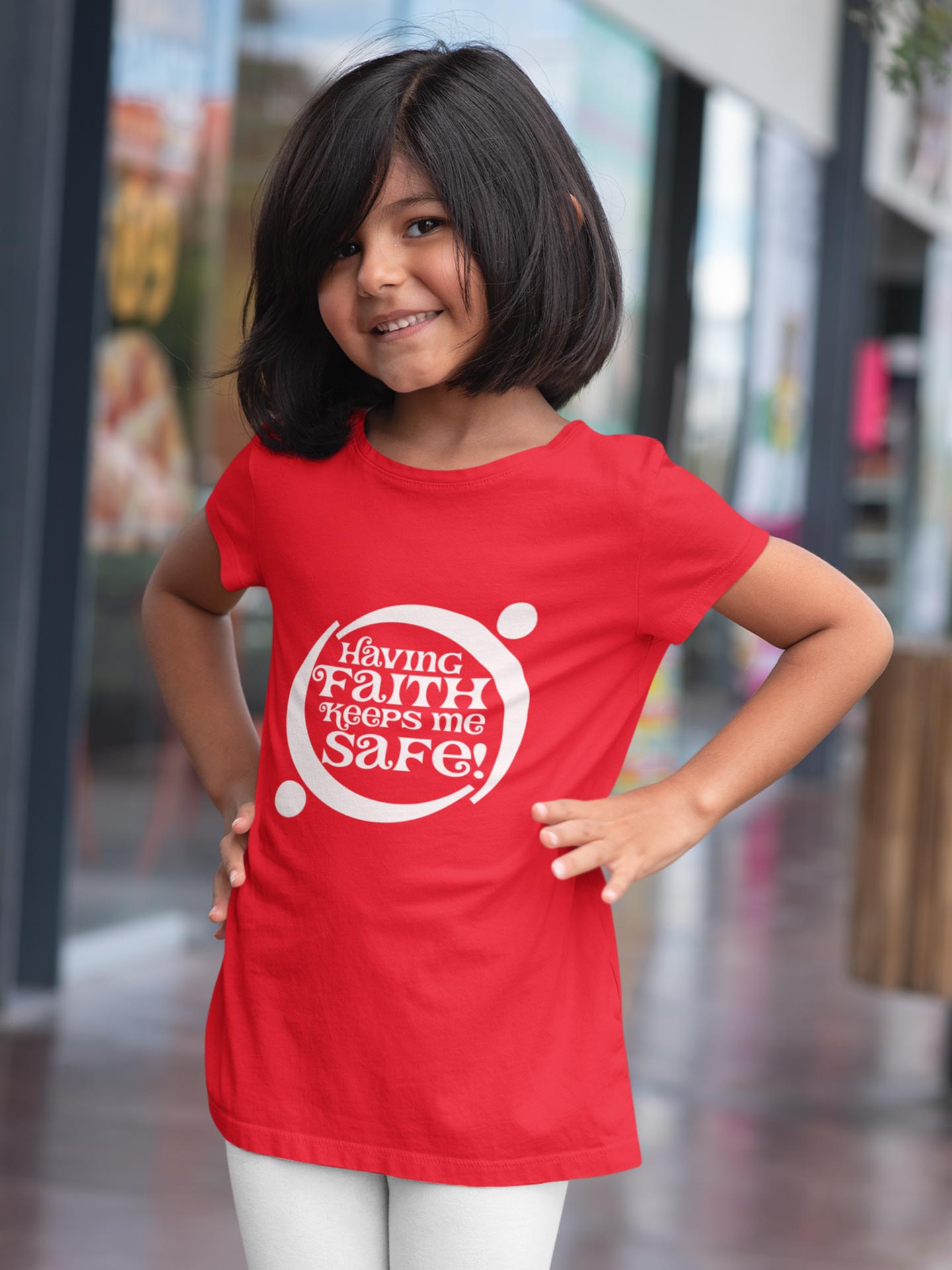 Having Faith Keeps me Safe! - Girls T-Shirt