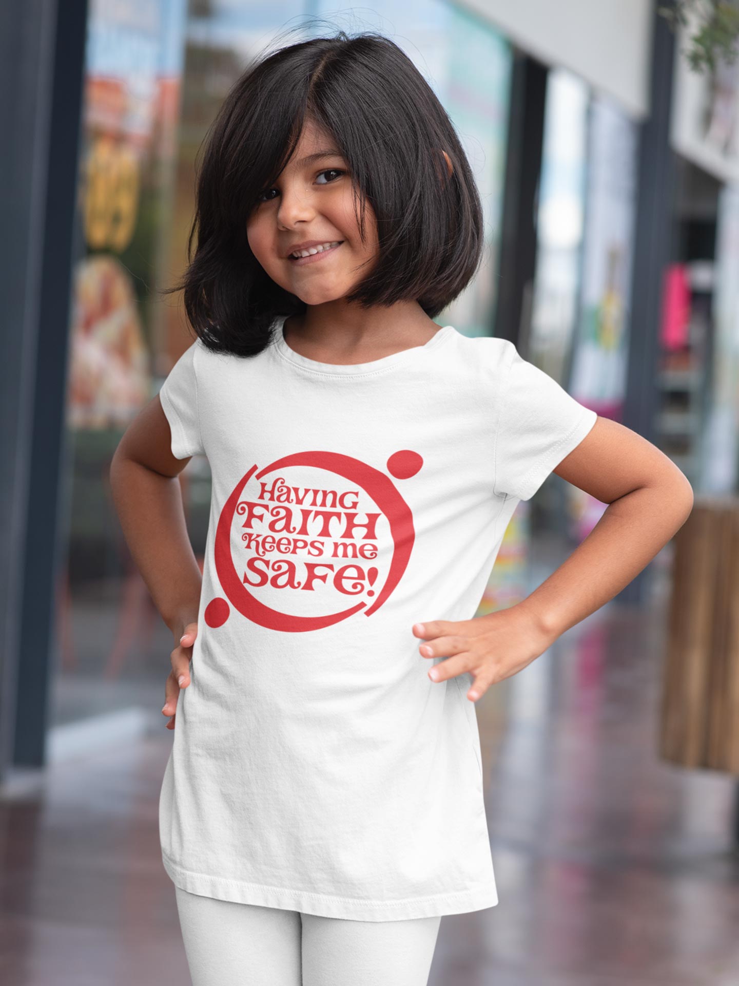 Having Faith Keeps me Safe! - Girls T-Shirt